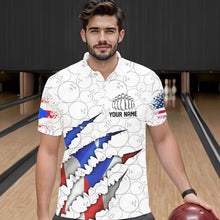 Load image into Gallery viewer, Personalized Puerto Rico Flag Bowling Polo Shirts For Men, Puerto Rico Bowling Jerseys IPHW8805