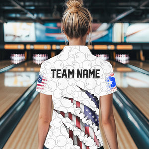 Personalized Puerto Rico Flag Bowling Polo Shirts For Women, Puerto Rico Bowling Jerseys IPHW8805