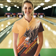 Load image into Gallery viewer, Personalized Tribal Eagle Bowling Women Polo Shirt, Eagle Bowling Team Bowling League Shirt IPHW8806