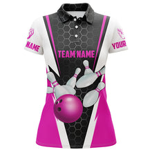 Load image into Gallery viewer, Bowling Shirts For Women Custom Name And Team Name Strike Bowling Ball And Pins, Team Bowling Shirts IPHW4595