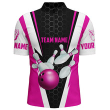 Load image into Gallery viewer, Bowling Shirts For Men Custom Name And Team Name Strike Bowling Ball And Pins, Team Bowling Shirts IPHW4595