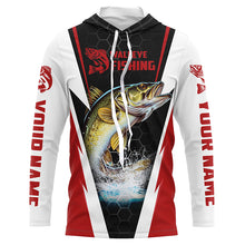 Load image into Gallery viewer, Custom Walleye Fishing Jerseys, Walleye Long Sleeve Tournament Fishing Shirts | Red IPHW5714