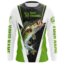 Load image into Gallery viewer, Personalized Bass Fishing Jerseys, Bass Fishing Long Sleeve Fishing Tournament Shirts | Green IPHW5727