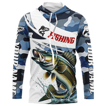 Load image into Gallery viewer, Personalized Walleye Fishing Jerseys, Camo Walleye Fishing Long Sleeve Tournament Shirts IPHW6310