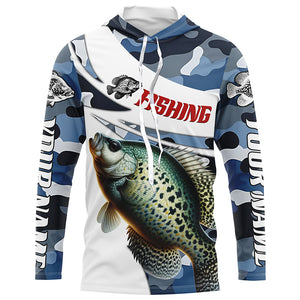 Personalized Crappie Fishing Jerseys, Camo Crappie Fishing Long Sleeve Tournament Shirts IPHW6311