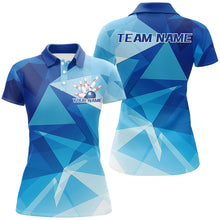 Load image into Gallery viewer, Custom Blue Ladies Bowling Shirts, Bowling League Shirt Bowling Team Jerseys With Team Name IPHW7684