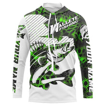 Load image into Gallery viewer, Custom Walleye Fishing Jerseys, Walleye Fishing Long Sleeve Fishing Tournament Shirts | Green Camo IPHW5730