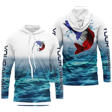 Load image into Gallery viewer, American Flag Walleye Long Sleeve Fishing Shirts, Custom Patriotic Walleye Tournament Fishing Shirts IPHW5735