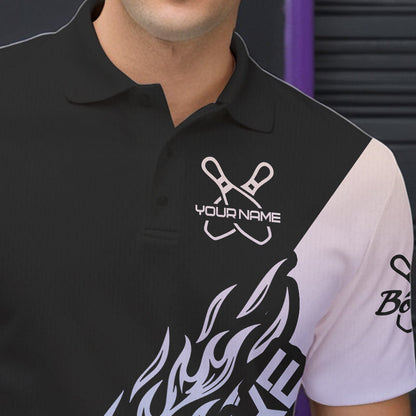 Green And Purple Custom Strike Bowling Polo Shirts For Men, Bowling Team Shirt Bowler Outfit IPHW8824