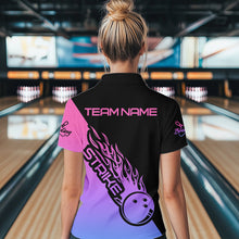 Load image into Gallery viewer, Blue, Purple And Pink Custom Strike Bowling Women Quarter-Zip Shirt, Bowling Team Outfit IPHW8826