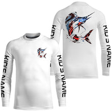 Load image into Gallery viewer, Custom Patriotic American Flag Sailfish Fishing Shirts, Sailfish Fishing Tournament Jerseys IPHW6904