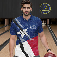 Load image into Gallery viewer, Custom Bowling Pattern Texeas Bowling Polo Shirts For Men, Texas Bowling League Shirt IPHW9630