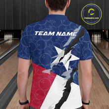 Load image into Gallery viewer, Custom Bowling Pattern Texeas Bowling Polo Shirts For Men, Texas Bowling League Shirt IPHW9630