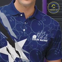 Load image into Gallery viewer, Custom Bowling Pattern Texeas Bowling Polo Shirts For Men, Texas Bowling League Shirt IPHW9630