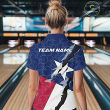 Load image into Gallery viewer, Custom Bowling Pattern Texeas Bowling Polo Shirts For Women, Texas Bowling League Shirt IPHW9630