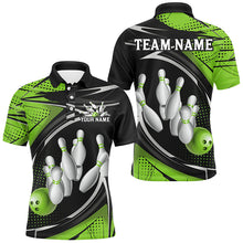 Load image into Gallery viewer, Black And Green Custom Bowling Team Shirts For Men, Bowling League Shirt Bowlers Outfits IPHW7699