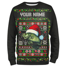 Load image into Gallery viewer, Custom Crappie Fishing Ugly Sweater Pattern Style All Over Shirts Christmas Fishing Shirt IPHW7905