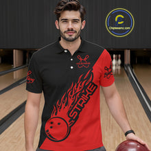 Load image into Gallery viewer, Custom Bowling Shirts For Men And Women, Bowling Team Shirts Bowling Strike | Black And Red IPHW3944