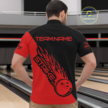 Load image into Gallery viewer, Custom Bowling Shirts For Men And Women, Bowling Team Shirts Bowling Strike | Black And Red IPHW3944