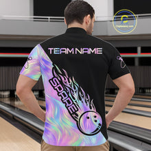 Load image into Gallery viewer, Custom Holographic Flame Spare Bowling Men Shirts, Bowling Team League Jerseys IPHW10688
