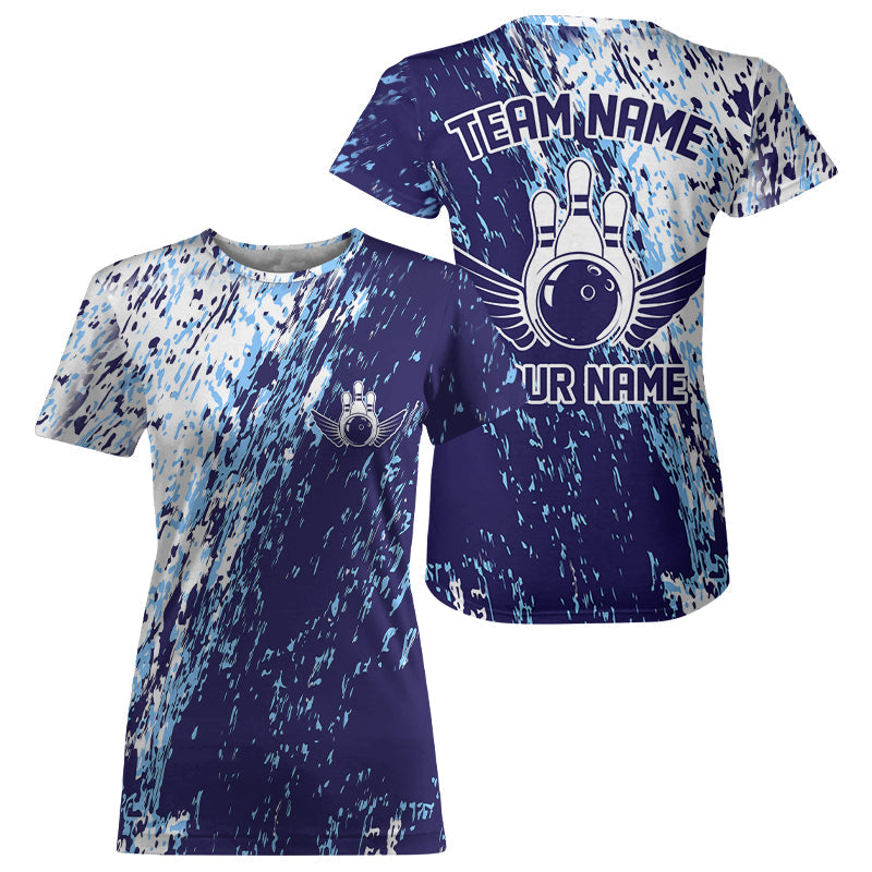 Personalized Bowling T-Shirts For Women, Team Bowling Jerseys Bowling Pin IPHW4499