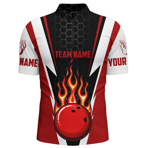 Bowling Shirts For Men Custom Name And Team Name Strike Bowling Ball And Pins, Team Bowling Shirts IPHW4967