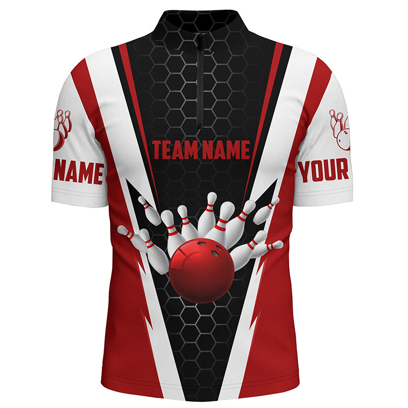 Bowling Shirts For Men Custom Name And Team Name Strike Bowling Ball And Pins, Team Bowling Shirts IPHW4968