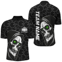 Load image into Gallery viewer, Custom Halloween Skull Bowling Shirts For Men, Personalized Bowling League Shirts | Green IPHW7080