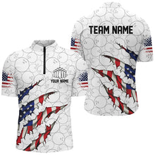 Load image into Gallery viewer, Custom Patriotic Bowling Shirts For Men, US Bowling Team Shirts American Flag Bowling IPHW7381