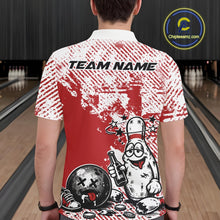 Load image into Gallery viewer, Red Custom Funny Drunk Bowling Ball And Pin Bowling Beer Men Polo Shirt, Bowler Jersey IPHW11237