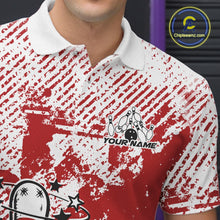 Load image into Gallery viewer, Red Custom Funny Drunk Bowling Ball And Pin Bowling Beer Men Polo Shirt, Bowler Jersey IPHW11237