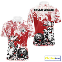 Load image into Gallery viewer, Red Custom Funny Drunk Bowling Ball And Pin Bowling Beer Men Polo Shirt, Bowler Jersey IPHW11237