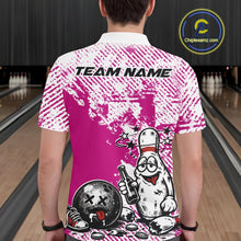 Load image into Gallery viewer, Pink Custom Funny Drunk Bowling Ball And Pin Bowling Beer Men Polo Shirt, Bowler Jersey IPHW11239