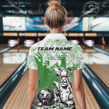 Load image into Gallery viewer, Green Custom Funny Drunk Bowling Ball And Pin Bowling Beer Women Quarter-Zip Shirt IPHW11240