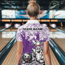 Load image into Gallery viewer, Purple Custom Funny Drunk Bowling Ball And Pin Bowling Beer Women Quarter-Zip Shirt IPHW11241