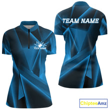 Load image into Gallery viewer, Blue sports jersey with 'TEAM NAME' and 'YOUR NAME' text on a white background