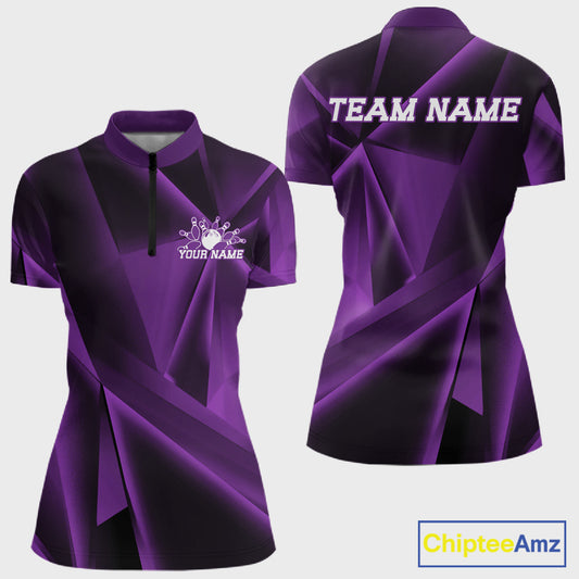 Purple sports jersey with customizable text on a white background