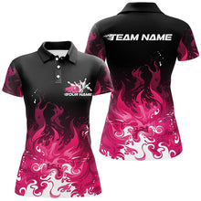 Load image into Gallery viewer, Custom Pink Flame Bowling Shirts For Women, Team Name Bowling League Shirts Bowlers Outfits IPHW7403