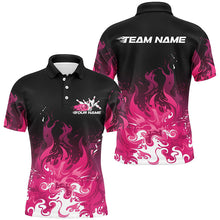 Load image into Gallery viewer, Custom Pink Flame Bowling Shirts For Men, Team Name Bowling League Shirts Bowlers Outfits IPHW7403