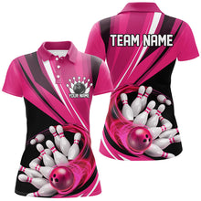 Load image into Gallery viewer, Custom Pink Flame Ladies Bowling Shirts, Bowling League Bowling Team Shirts Bowlers Outfit IPHW7416