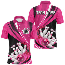 Load image into Gallery viewer, Custom Pink Flame Bowling Shirts For Men, Bowling League Bowling Team Shirts Bowlers Outfit IPHW7416