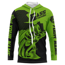 Load image into Gallery viewer, Personalized Bass Fishing Jerseys, Bass Fishing Long Sleeve Fishing Tournament Shirts | Green IPHW5751