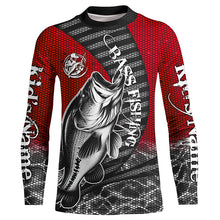 Load image into Gallery viewer, Custom Largemouth Bass Long Sleeve Tournament Fishing Shirts, Bass Fishing Jerseys | Red IPHW5759