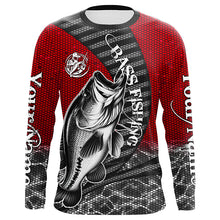 Load image into Gallery viewer, Custom Largemouth Bass Long Sleeve Tournament Fishing Shirts, Bass Fishing Jerseys | Red IPHW5759