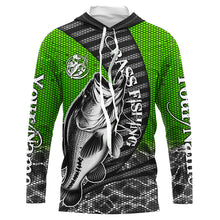 Load image into Gallery viewer, Custom Largemouth Bass Long Sleeve Tournament Fishing Shirts, Bass Fishing Jerseys | Green IPHW5760