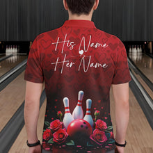 Load image into Gallery viewer, Red Heart Theme Custom Valentines Bowling Polo Shirt For Men, Couple Bowling Outfits IPHW8357