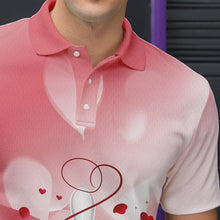 Load image into Gallery viewer, Bowling And Red Roses Custom Valentine Bowling Polo Shirts For Men Bowling Couple Outfits IPHW8358