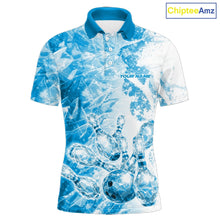 Load image into Gallery viewer, Custom Blue Ice Crystal Bowling Team Jerseys For Men, Women And Kid, Bowling Tournament Shirts Multi Styles IPHW10424