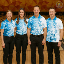 Load image into Gallery viewer, Custom Blue Ice Crystal Bowling Team Jerseys For Men, Women And Kid, Bowling Tournament Shirts Multi Styles IPHW10424