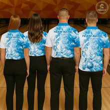 Load image into Gallery viewer, Custom Blue Ice Crystal Bowling Team Jerseys For Men, Women And Kid, Bowling Tournament Shirts Multi Styles IPHW10424